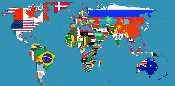 карта мира в флагах
