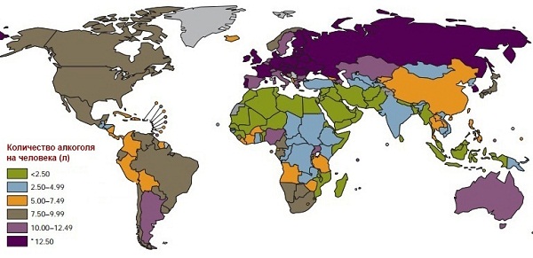 карта потребления алкоголя