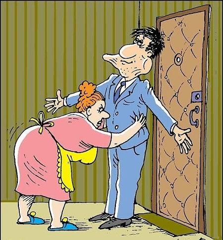 карикатура про мужа и жену