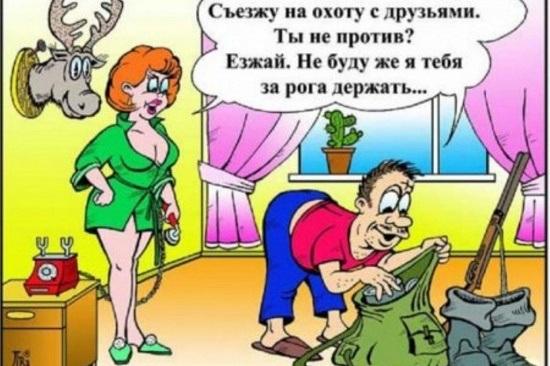 карикатура про мужа и жену