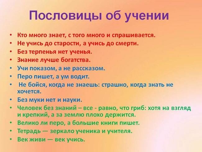 Подробнее о статье Пословицы и поговорки про обучение (картинки)