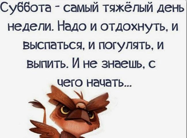 Смешные до слез статусы про субботу